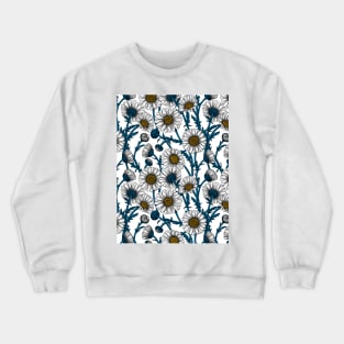 Daisies on white Crewneck Sweatshirt